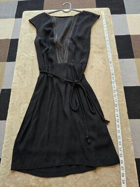 Eve Gravel black designer midi dress sleeveless medium